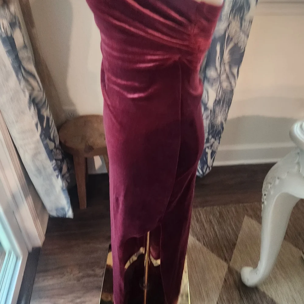 wild fable Strapless Velvet Maxi Dress in Burgundy - Picture 3 of 3